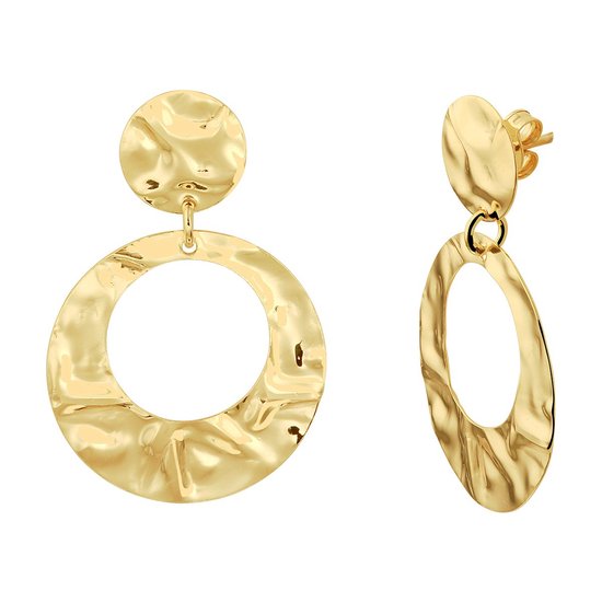 Boucles d'oreilles en argent martelé plaqué or 2103138