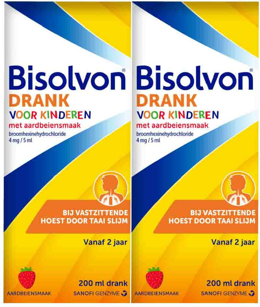 Goedkoopste Bisolvon Drank Voor Kinderen Aardbeiensmaak - 2 x 200 ml