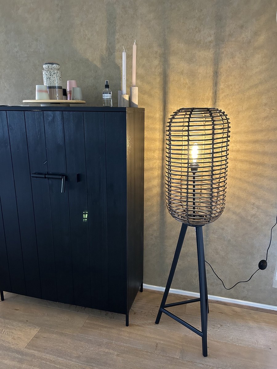 Rotan Vloerlamp Antiek - Ø36xH140 cm