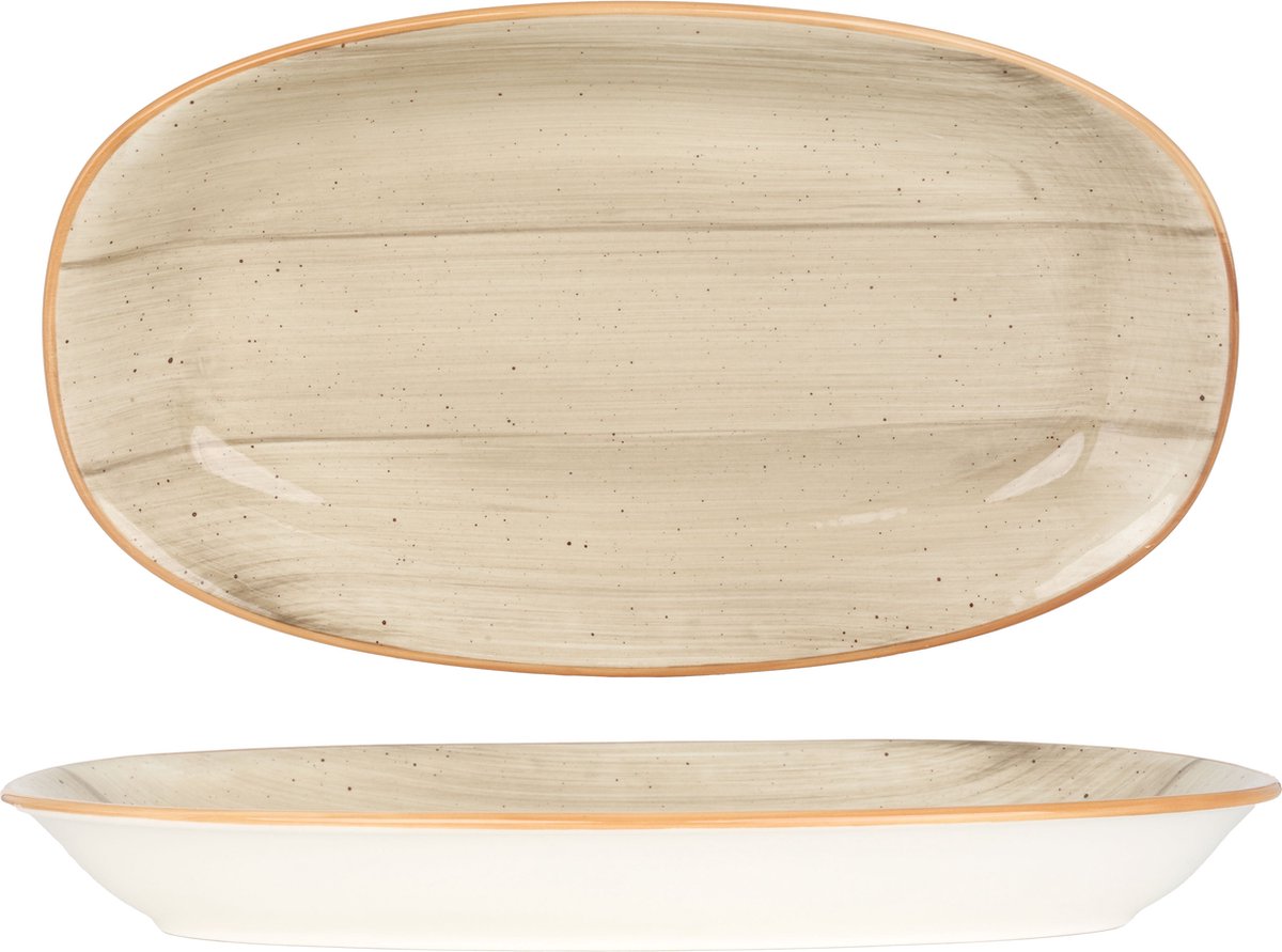 Bonna Serveerschaal - Aura Terrain - Porselein - 34x19 cm - set van 2