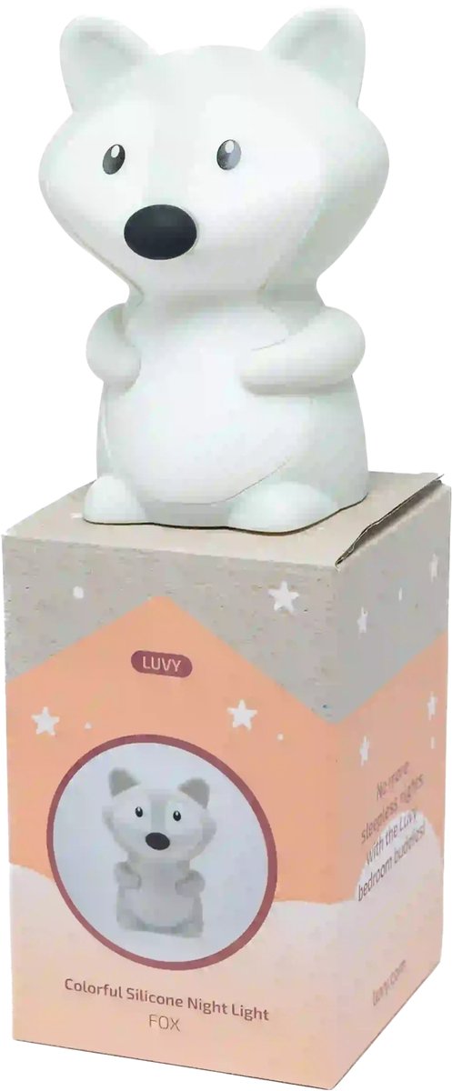 Nachtlamp - Nachtlampje - Kinderlampje - Babylampje - Nachtlamp Baby - Nachtlamp Kind - Slaaplampje - Oplaadbaar Nachtlampje - Siliconen Nachtlampje - Nachtlamp met Timer - Babykamer Lamp - Kinderkamer Lamp - Vosje Nachtlampje - Vosje Lamp van Luvy — afbeelding 3