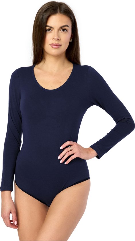 VOSERY Body met lange mouwen voor dames, zwart-wit, pied-de-poule VOSERY Body met lange mouwen voor dames, zwart-wit, pied-de-poule