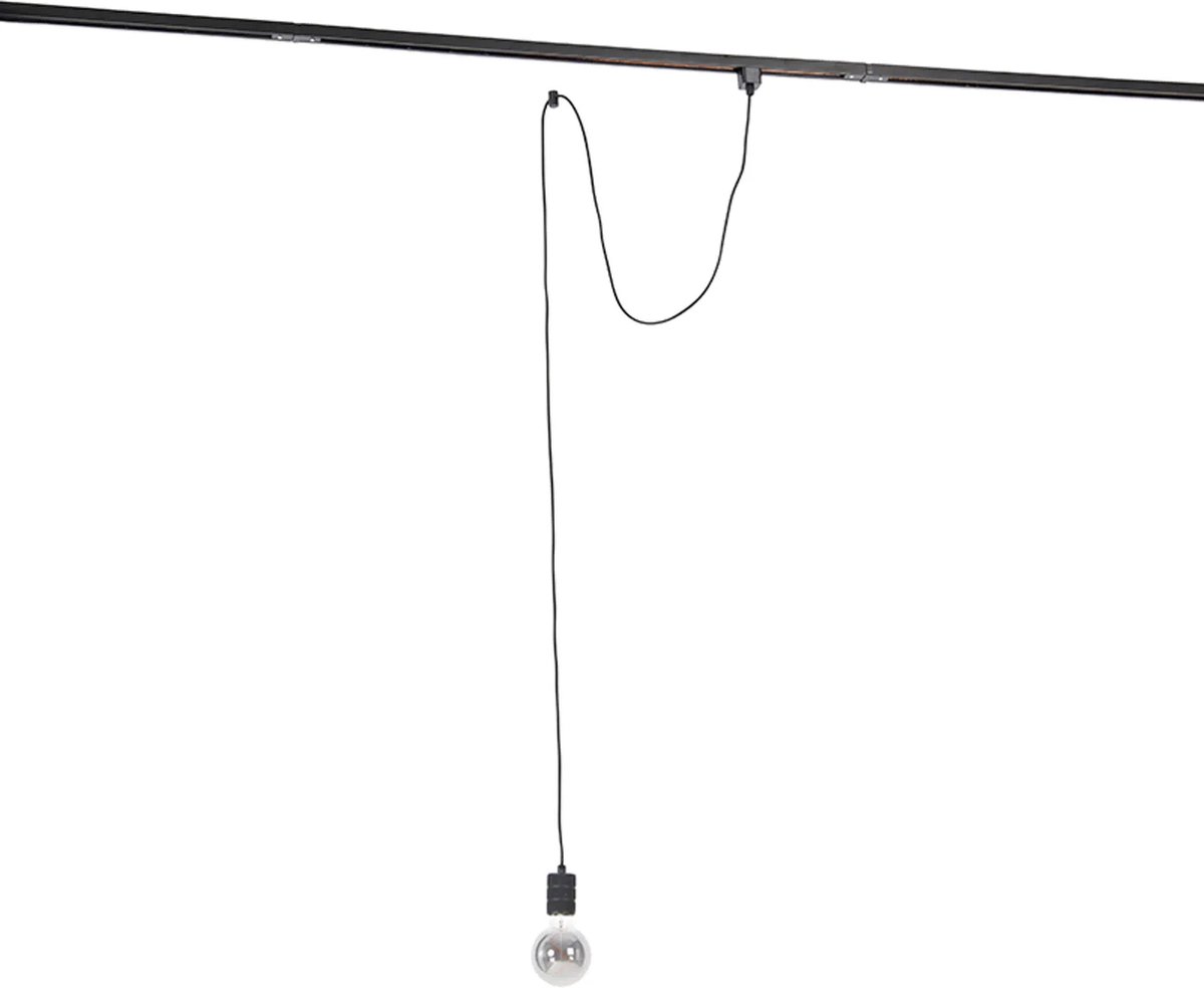 Qub 1-Fase Hanglamp Adapterset – Zwart – E27 Fitting – voor Railverlichting