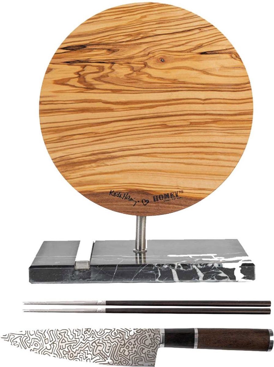 Homey's Messenblok Keith Haring met koksmes en chopsticks