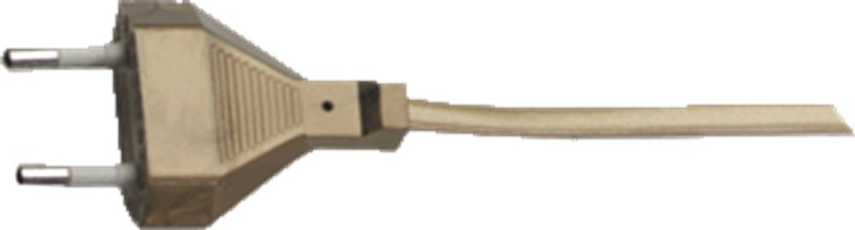 HK / HAKA Aansluitsnoer+steker 2x0,75 1,5m pvc wit