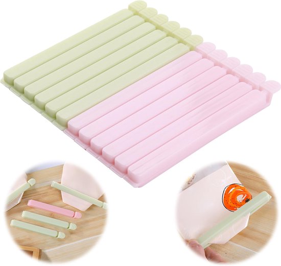 12 stuks afsluitclips, 2 maten kleurclips voor zakjes, 6 kleuren