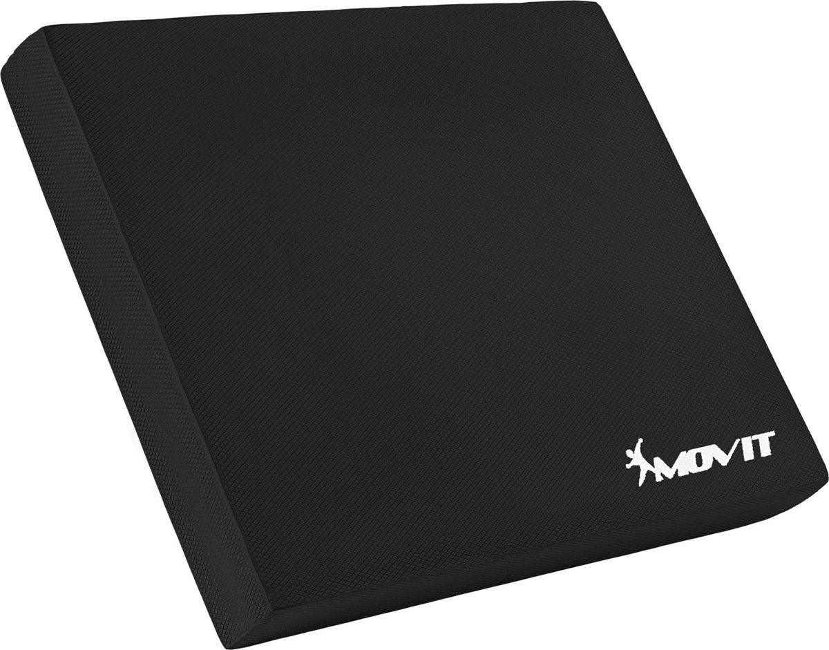 MOVIT® Balance Pad met Fitnessband - Set van 2 - Balanskussen - Yoga - Pilates - Meditatie - Zwart