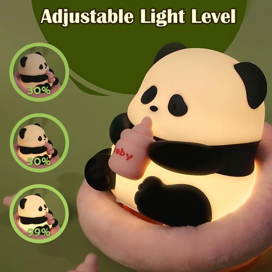 Schattig Panda Nachtlampje-Nachtlampje Baby-dierlijk nachtlampje-Dimbaar-Kleurrijke Lichten-Oplaadbaar LED-nachtlicht-geschikt voor meisjes en jongens van Merkloos — afbeelding 3