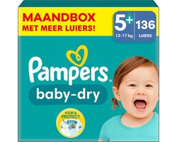 Pampers - Baby Dry - Maat 5+ - Maandbox - 136 stuks - 12/17KG