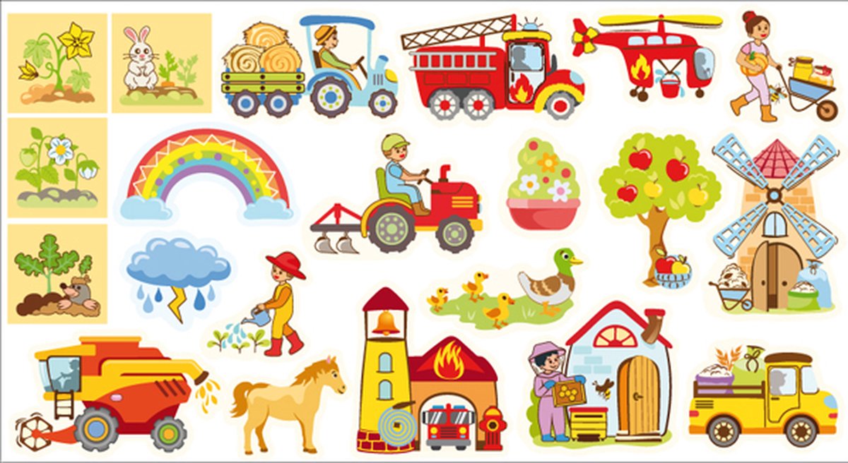 Eduplay magnetisch speelgoed Figuren voor Mega Magnetisch Bord platteland.