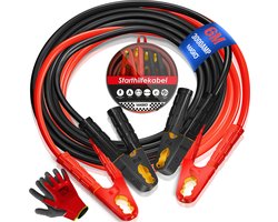 MASKO® Startkabels Auto 6 Meter 1500A voor benzine, diesel en hybride Motoren | Starthulp Jumpstarter Geschikt voor Auto, Vrachtwagen, Bus en Boot| inclusief handschoenen en opbergtas - Zwart / Rood