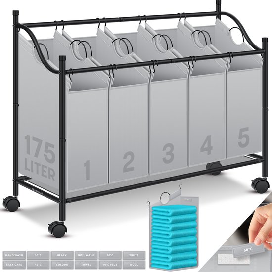 Velox Wasmand 4 Vakken Wassorteerder - Crème
