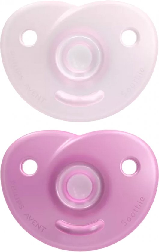 Philips Avent Soothie Heart, conçu autour des contours naturels du visage de bébé, en silicone de qualité médicale, 2 pièces, SCF099/22,Rose clair/Rose framboise