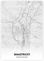Maastricht plattegrond - A4 poster - Tekening stijl