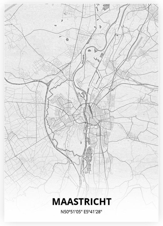 Maastricht plattegrond - A4 poster - Tekening stijl