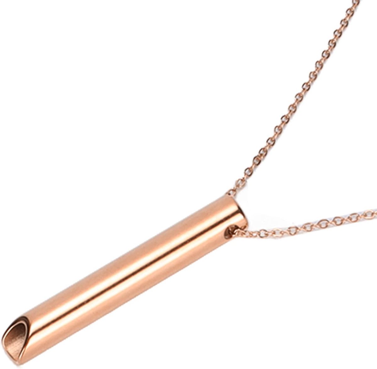 Mindful Breathing Ketting – Roestvrij Staal – Vermindert Stress – Draagbare Angstfluit Ketting – Blijf Kalm – Vertraag Je Ademhaling – Unisex – Meditatietool – Ontspanning – Mindfulness .
