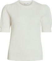 Vila VIDALO O-NECK S/ S KNIT TOP/SU - NOOS Top Femme White Alyssum Taille XS