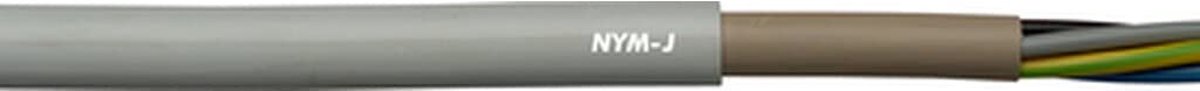 Image of 10 meter Lapp 16000213 NYM-J voedingskabel 3G2,5 mm² I standaard kabel met groen-gele aardgeleider voor binnenwerkzaamheden I kabel 3x2,5 voor elektrische installatie I natte ruimte kabel grijs