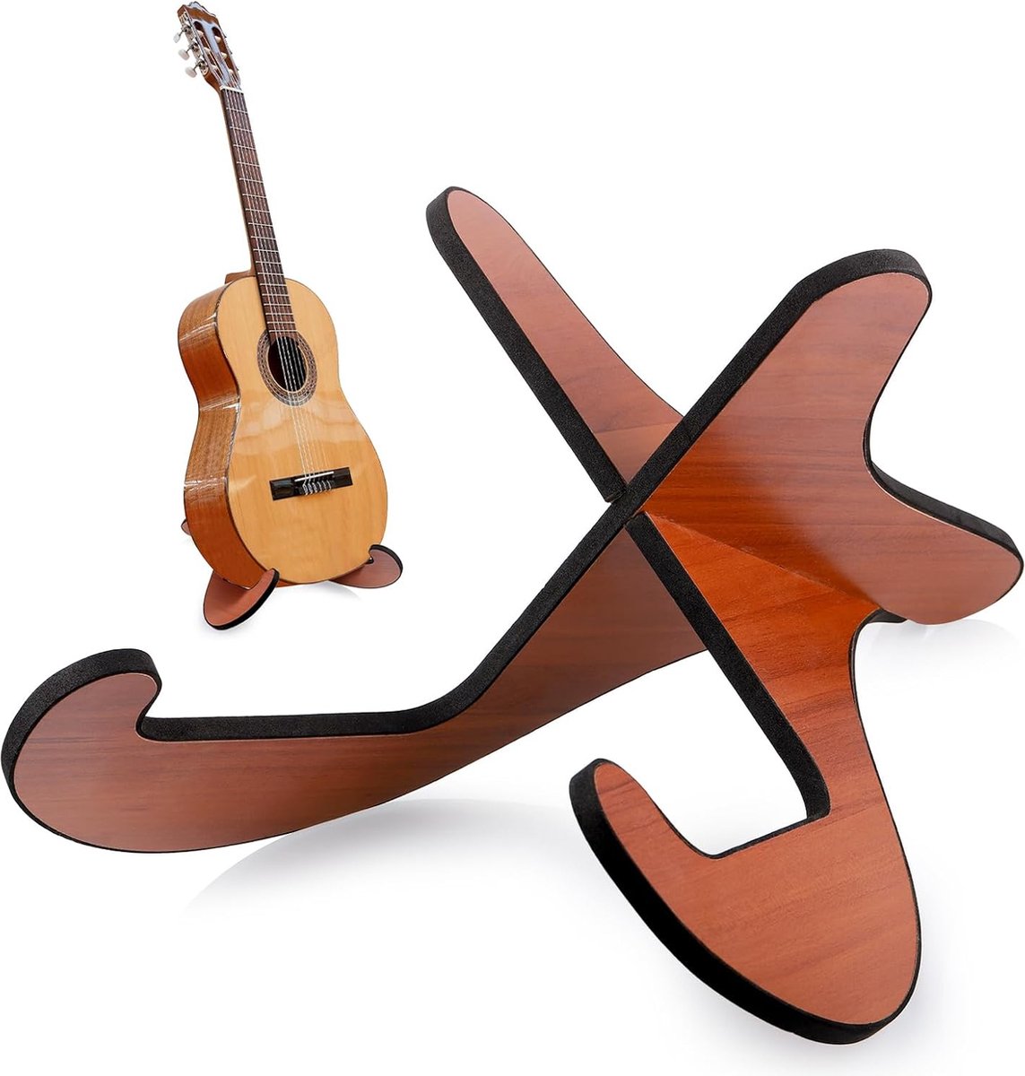 JGS ® Houten Gitaarstandaard met Stabiele en Krasvrije Bescherming voor Diverse Gitaarsoorten