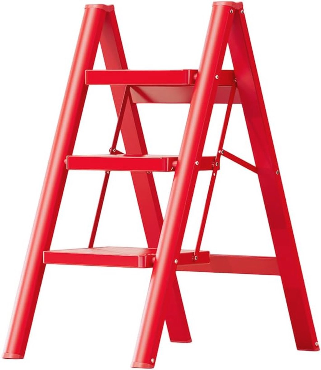 3-traps lichtgewicht opvouwbare trapladder met anti-slip pedaal, 350 lb-capaciteit voor huis en tuin
