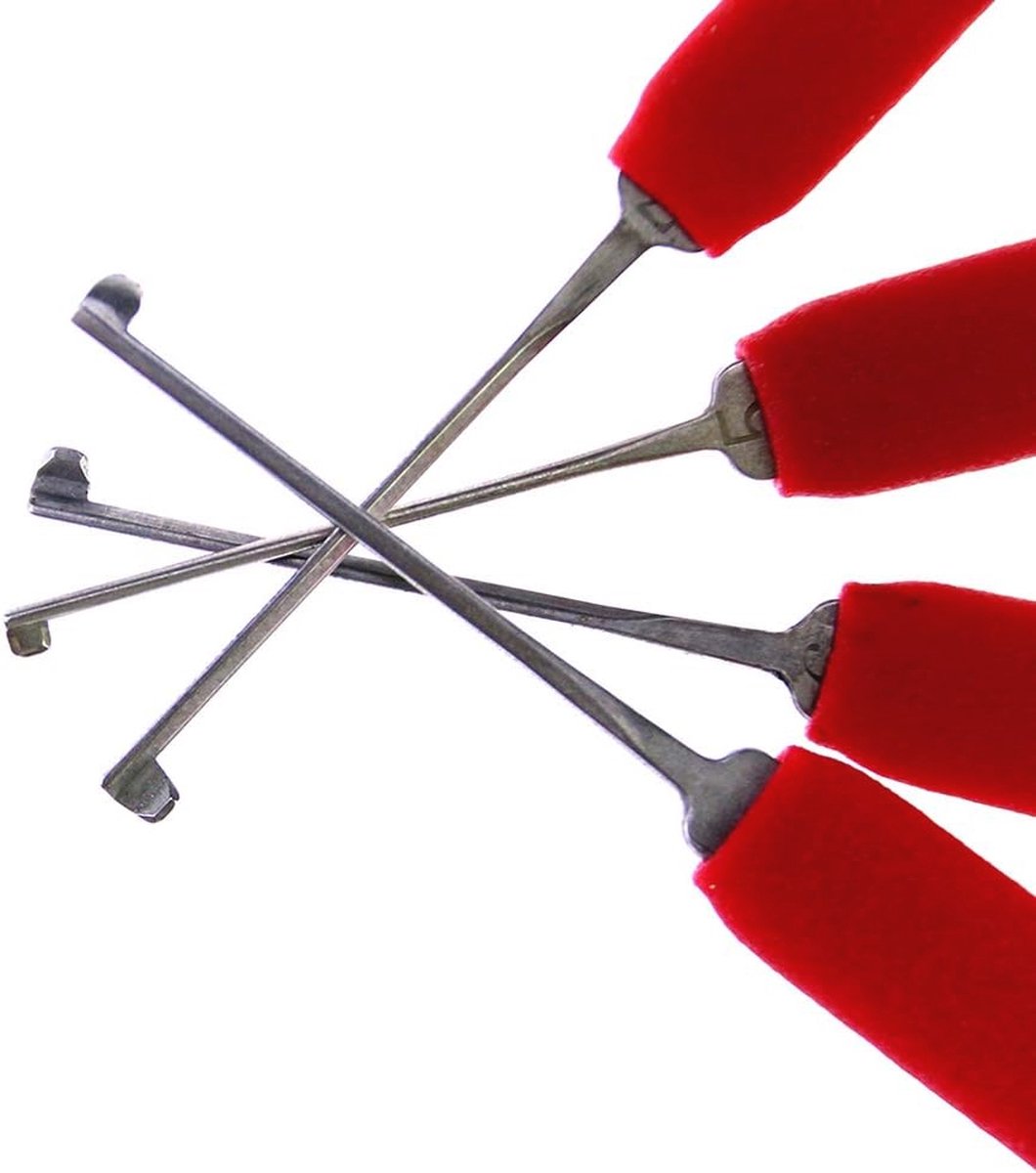 14-delige Lockpicking Tool Set met 10 Lock Pick Haken en 7 Spansleutels voor Dubbel-Einde en Cilindersloten — cadeau in Hobby - foto 5