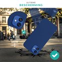 Illustratie die de ultieme bescherming van het blauwe telefoonhoesje toont, inclusief 5mm valbescherming.