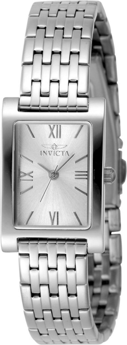 Invicta Angel 48146 Dames Horloge - Waterdicht - Analoog - Quartz Uurwerk - Roestvrij Staal met zilveren Wijzerplaat - 19mm