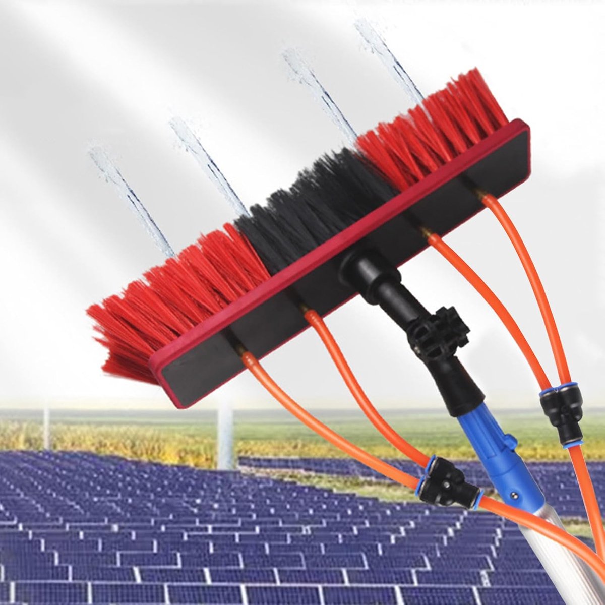 Professionele telescopische ruitenreinigingspaal voor zonnepanelen en serres