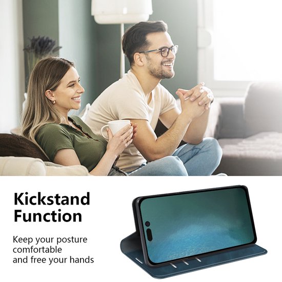 Coque pour iPhone 14 - Bookcase portefeuille de Luxe (fermeture magnétique) - Zwart - Étui pour téléphone portable - Étui de téléphone adapté pour iPhone 14