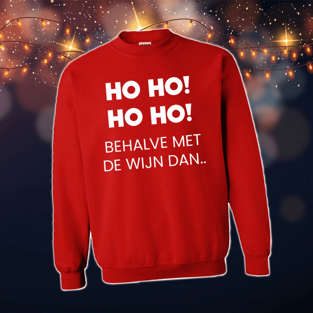 Foute Kersttrui Dames & Heren - Kersttrui met tekst HO HO HO, behalve met wijn | Kersttrui Maat XL | Kersttrui Dames - Kersttrui Heren - Grappige Kersttrui met tekst | Namengigant | Incl. 2 jaar garantie
