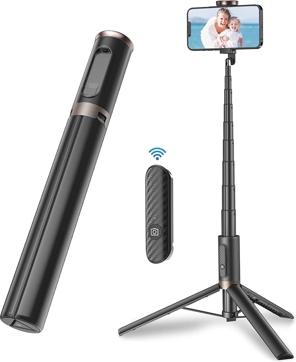 152 cm Selfiestick en Telefoonstatief met Afstandsbediening - Draaibaar en Verstelbaar