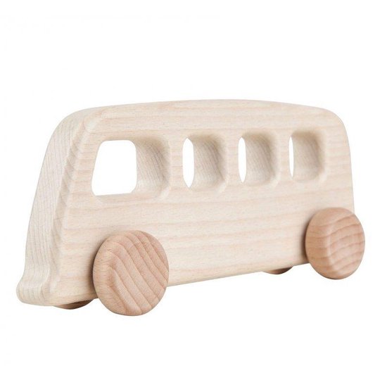 dennenboom Mars Doorweekt Houten speelgoed auto - bus vintage oranje Handgemaakt | bol.com