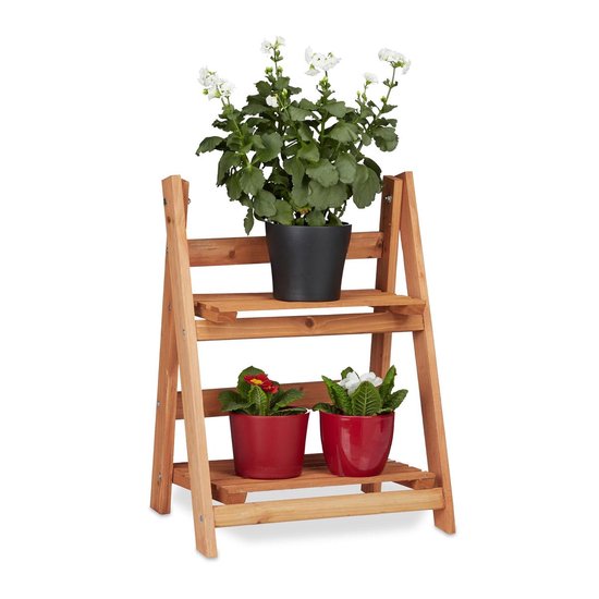 relaxdays plantenrek trapvormig hout plantentrap plantenstandaard