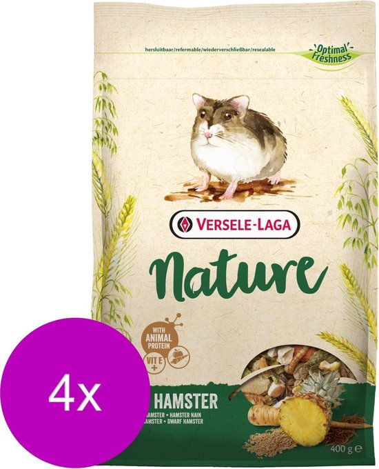 Versele-Laga Nature Mini Hamster - Hamstervoer - 4 x 400 g | bol.com