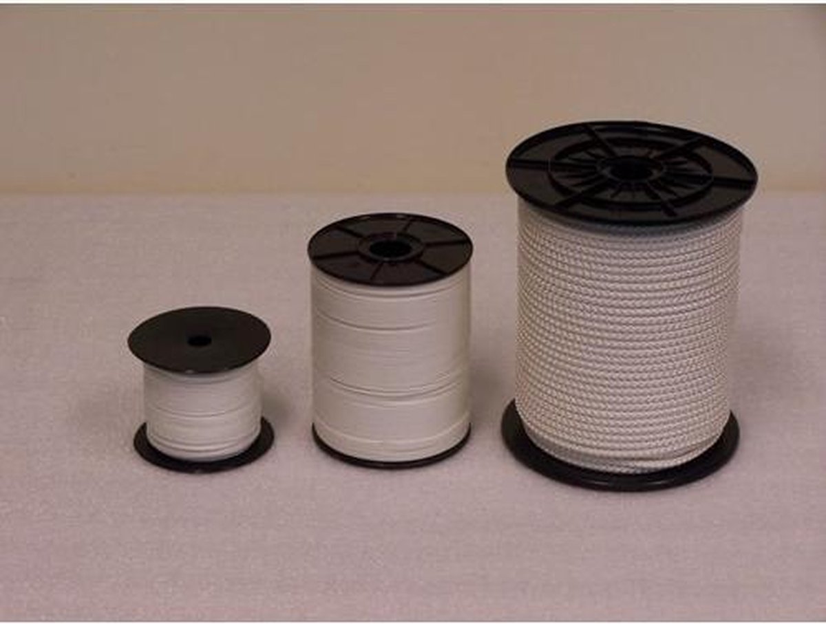 Nylonkoord 6mm Gevlochten Wit Pak 10m