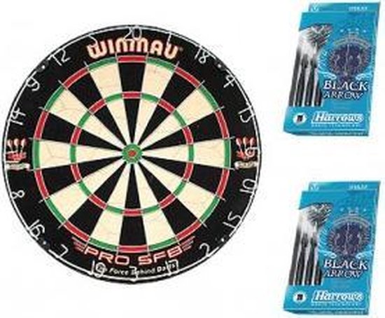 Dragon darts - Blue startersset - Winmau pro sfb - dartbord - plus 2 sets Harrows - dartpijlen