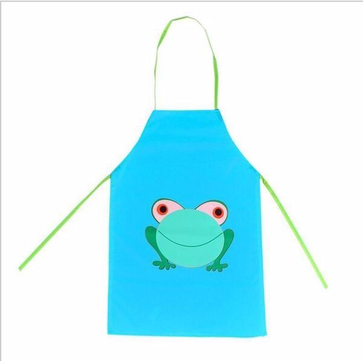 keukenschort - Kikker - blauw - afwasbaar - klieder schort voor kinderen