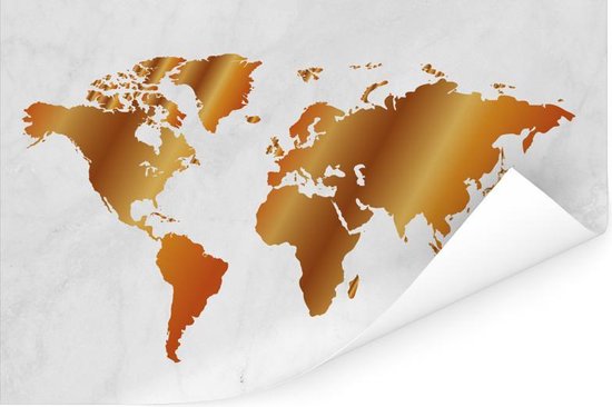 Une carte du monde avec un trop-plein d'or Poster 60x40 cm