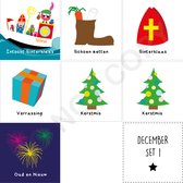 Magneet pictogrammen "December" (kids wit) 5x5 cm| Dagritme planbord| PictoMix