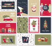 Partizzle 48x Jolies Cartes de Noël avec Enveloppes Set - Envoyer des Cartes de Cartes de vœux de Luxe - Cartes Postales Noël 2022 - 15x10 cm