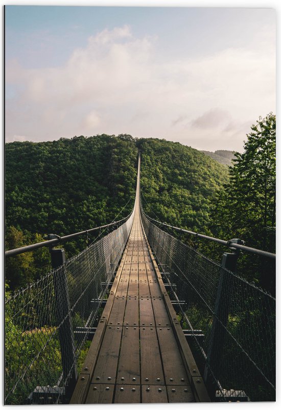 WallClassics - Dibond - La passerelle du Moulin de l'Epine Brug - 70x105 cm Foto op Aluminium (Met Ophangsysteem)