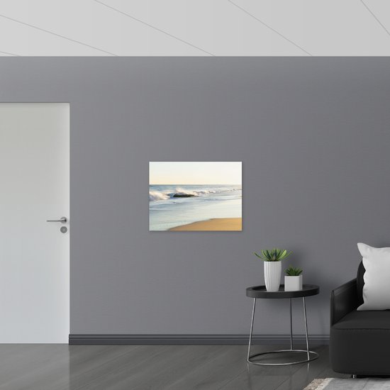 WallClassics - Verre acrylique - Clapotis sur la plage - Photo 80x60 cm sur verre acrylique (Décoration murale sur acrylique)
