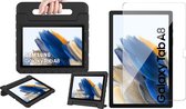 Hoes geschikt voor Samsung Galaxy Tab A8 - Screen Protector GlassGuard - Kinder Back Cover Kids Case Zwart & Screenprotector - 2021 / 2022