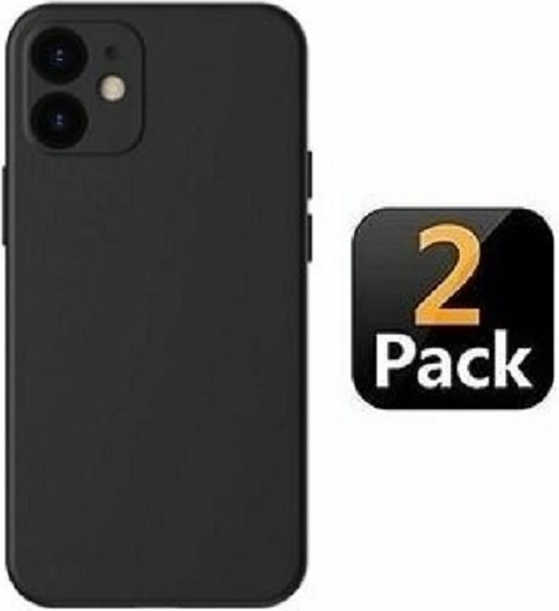 iPhone 12 Mini Hoesje Siliconen TPU Zwart 2x