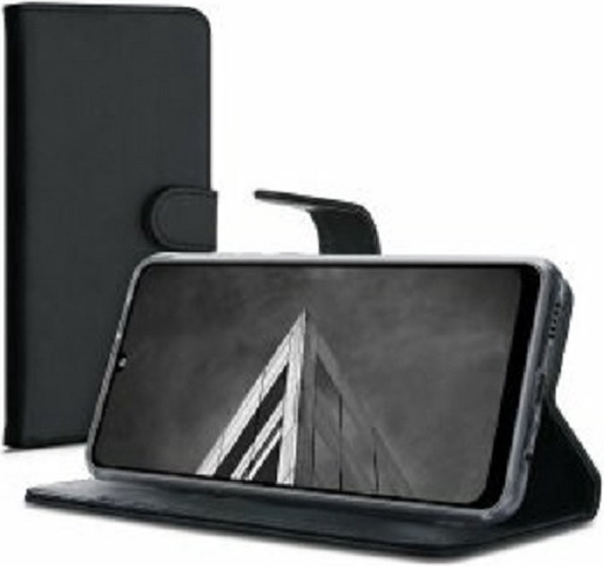 Huawei Y6p Hoesje Met Pasjeshouder Bookcase Zwart