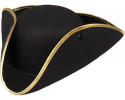 Boland Piratenhoed - 2x - zwart - Verkleed hoeden - Volwassenen - polyester - 59 cm