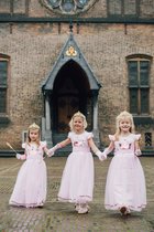 Livre Sinterklaas - Robe de princesse Fille - Robe d'habillage Fille - Robe rose - taille 122/128(130) - avec couronne à sequins - Y compris les accessoires - Robe de soirée - Robe de communion