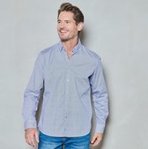 Twinlife Heren mini allover print - Overhemden - Lichtgewicht - Wasbaar - Blauw - 4XL