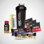 Optimum Nutrition Exercise Starter Kit - 5 Proteine Poeder Sachets - Shaker - Pre Workout Shots - 2 Eiwitepen - Amino Energy - 10 Producten
