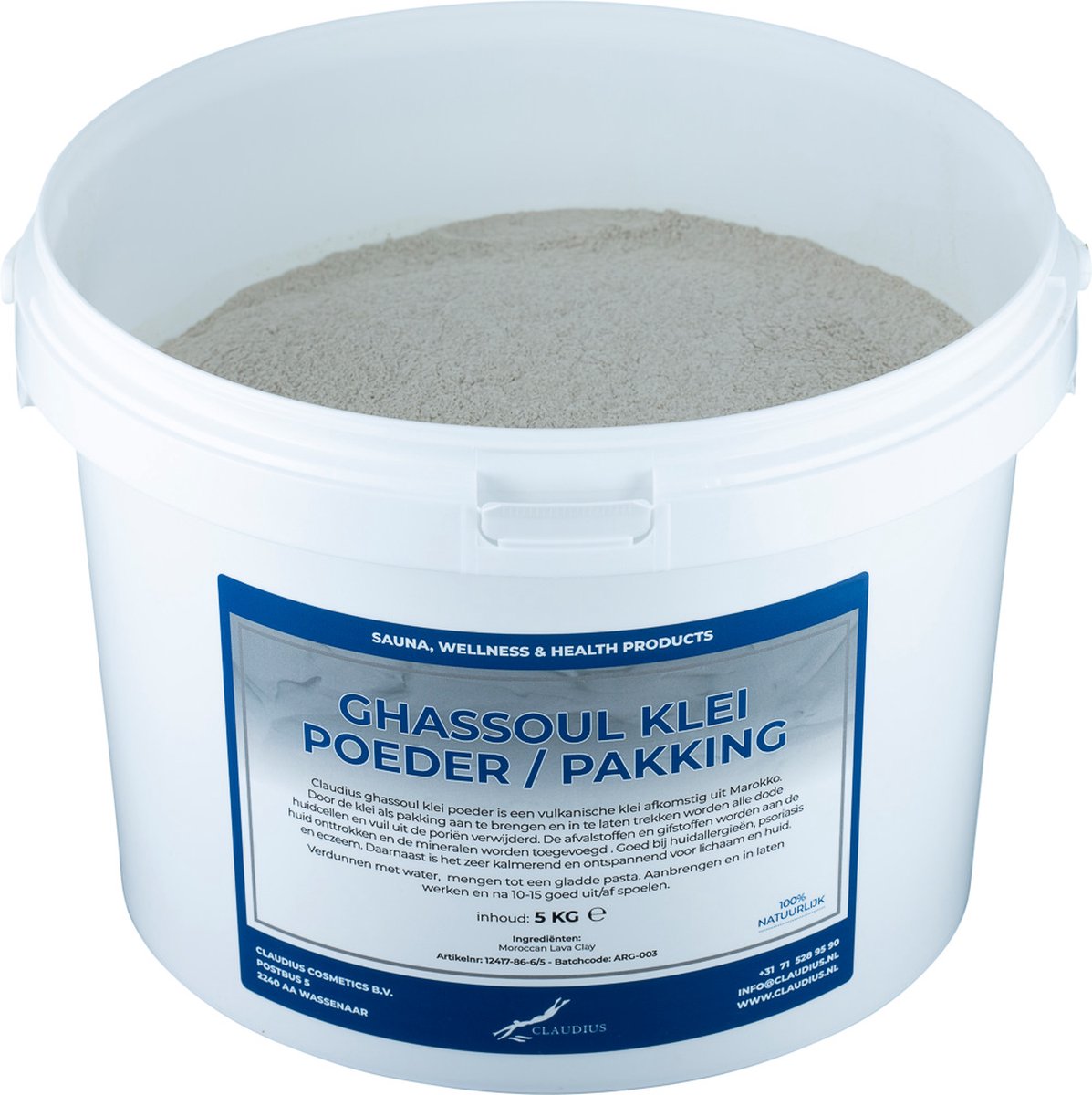 Goedkoopste Ghassoul klei poeder pakking 5 kg - 100 natuurlijk - voor klei masker en lichaamspakking